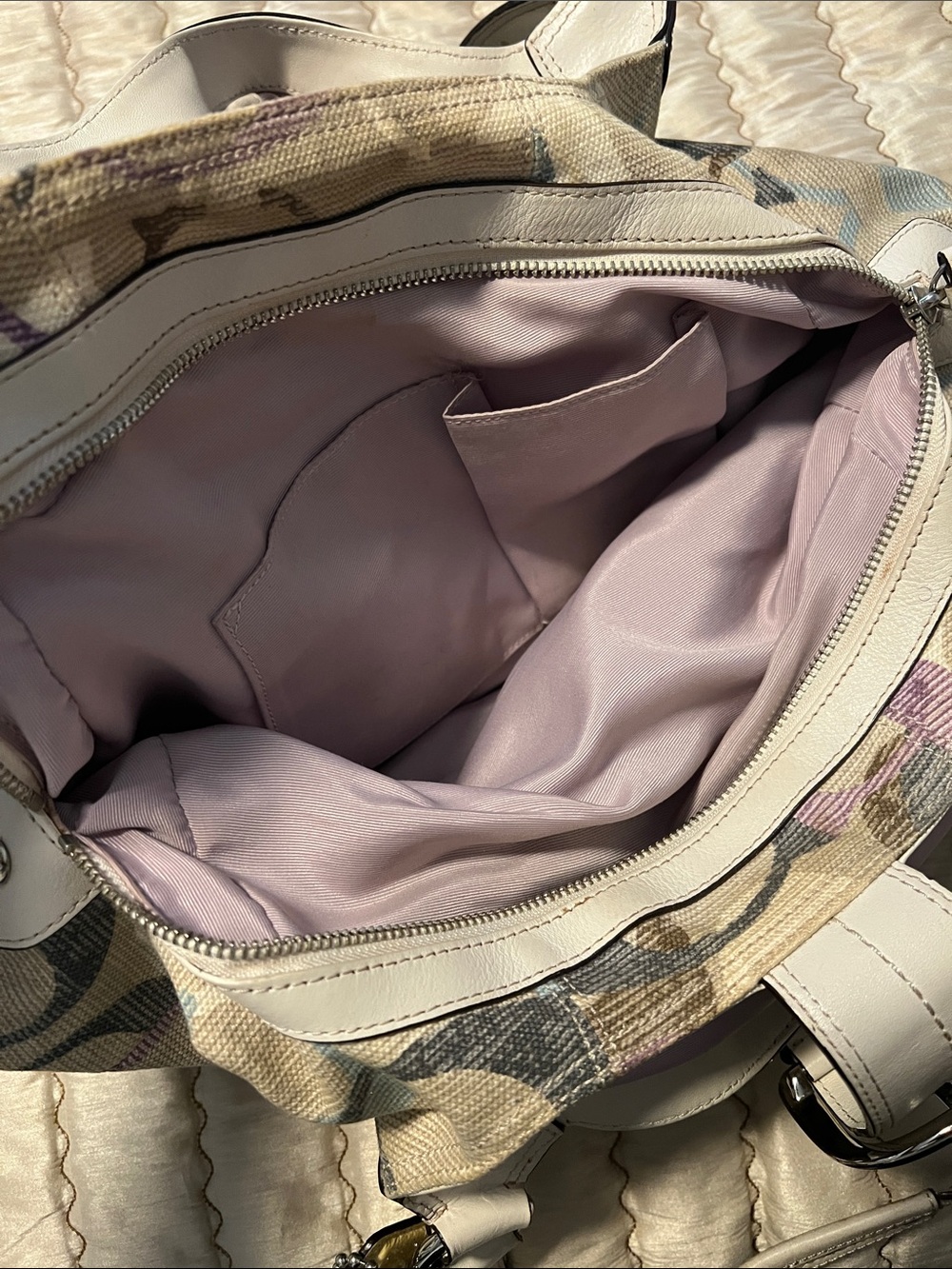 VTG COACH Lynn Soho Multicolor Optic Art Linen Hobo Bag Purse & Bucket Hat - Picture 6 of 15